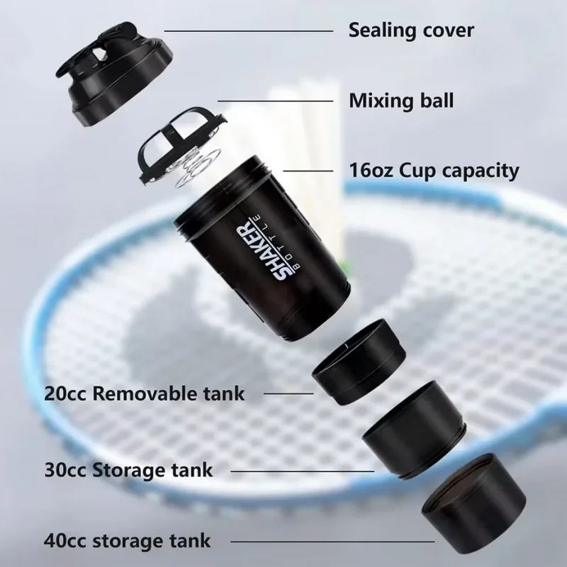 Shaker protéines 3 couches – sport