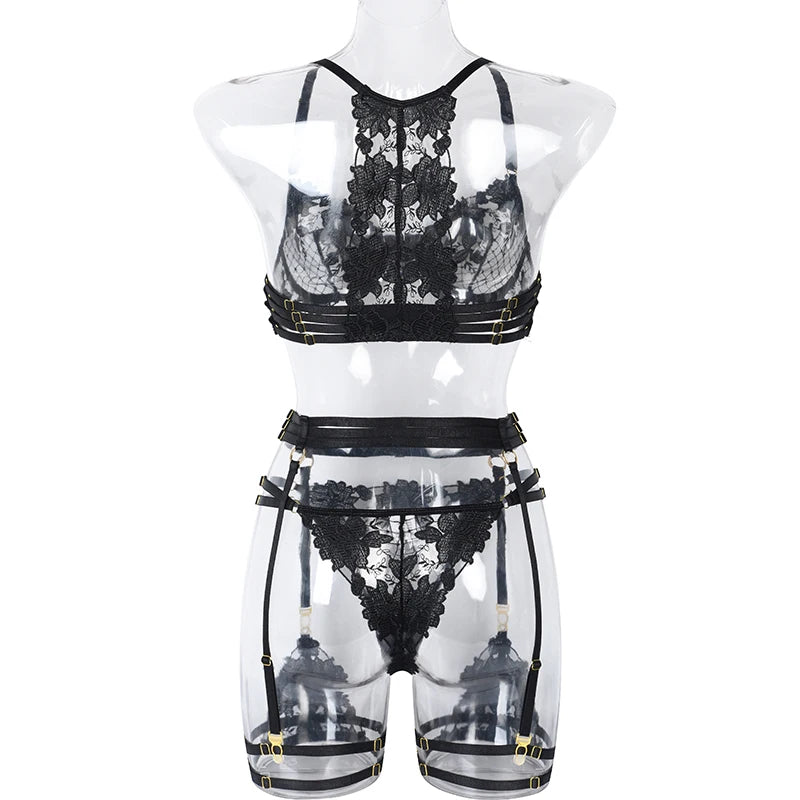 Ensemble lingerie dentelle brodée