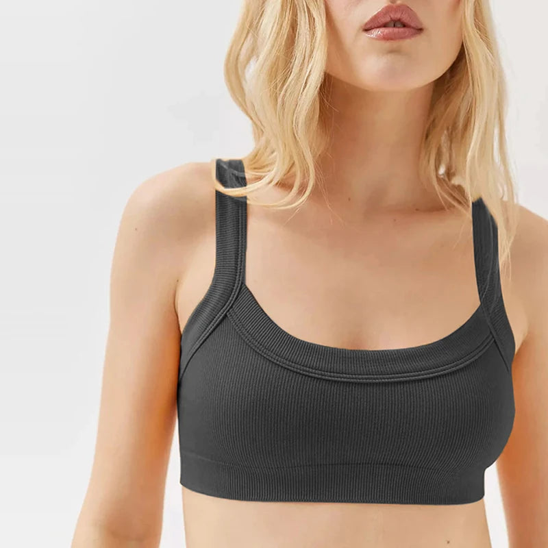 Top tube côtelé stretch sans manches – Femme