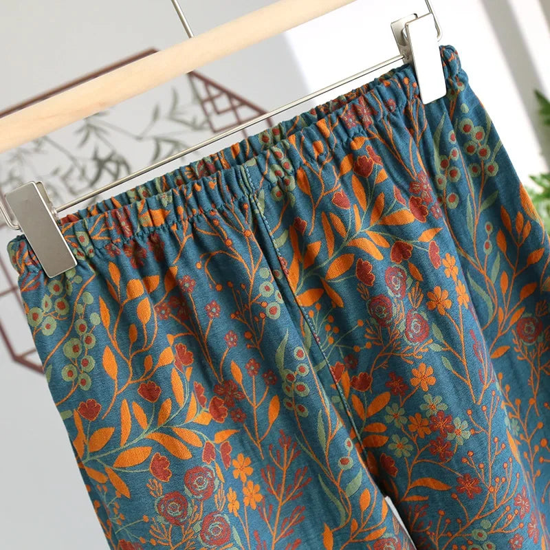 Pyjama femme coton imprimé floral