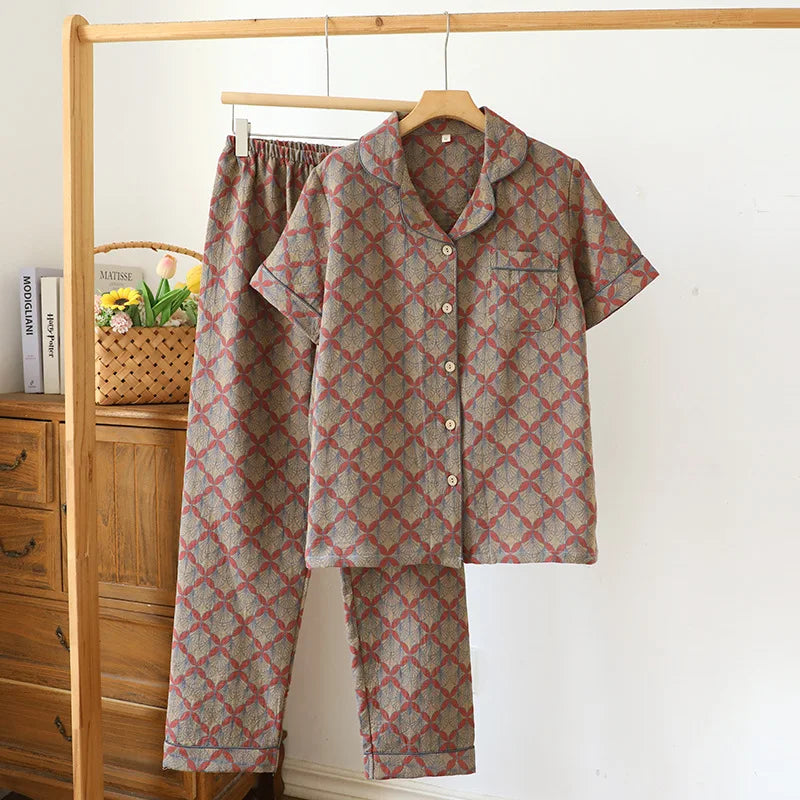 Pyjama femme coton imprimé floral