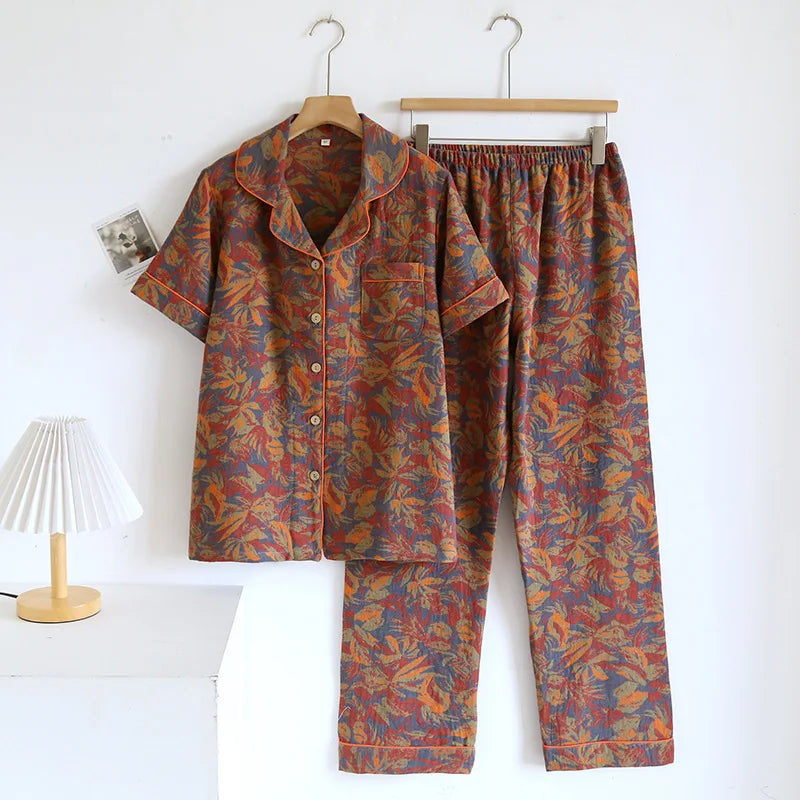 Pyjama femme coton imprimé floral