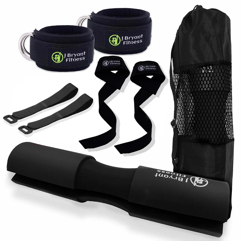 Kit hip thrust – Pad barre, sangle cheville et sangles de levage