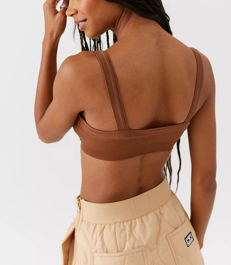 Top tube côtelé stretch sans manches – Femme