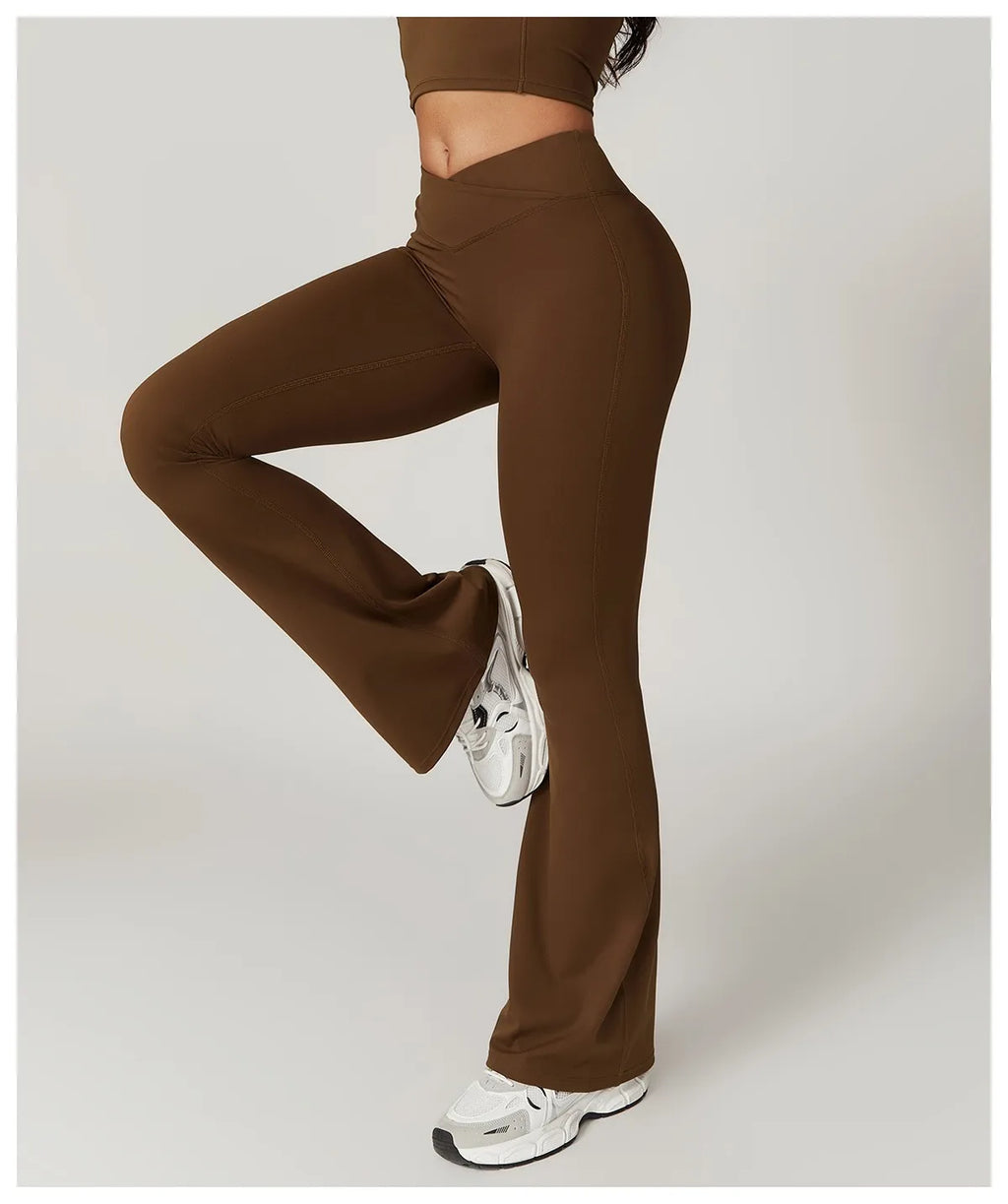 Legging flare taille haute croisé – Femme