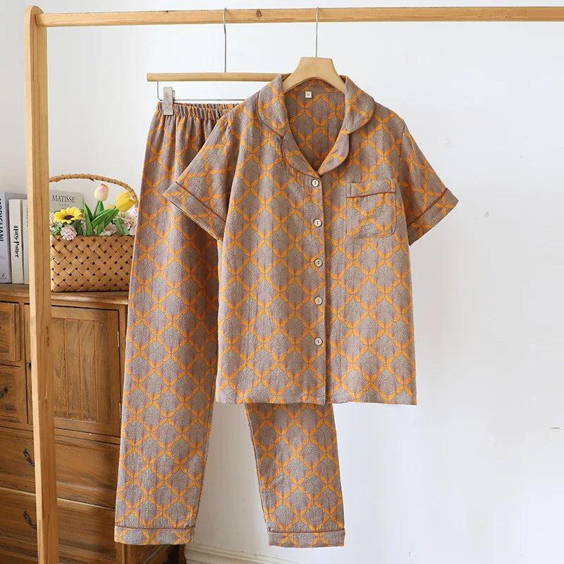 Pyjama femme coton imprimé floral